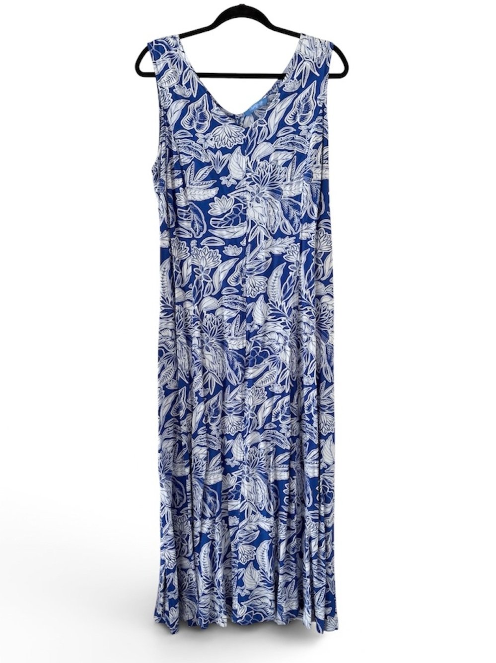 Blue Ginger Hawaiian Floral Leaf Print Maxi Dress - Picture 3 of 10